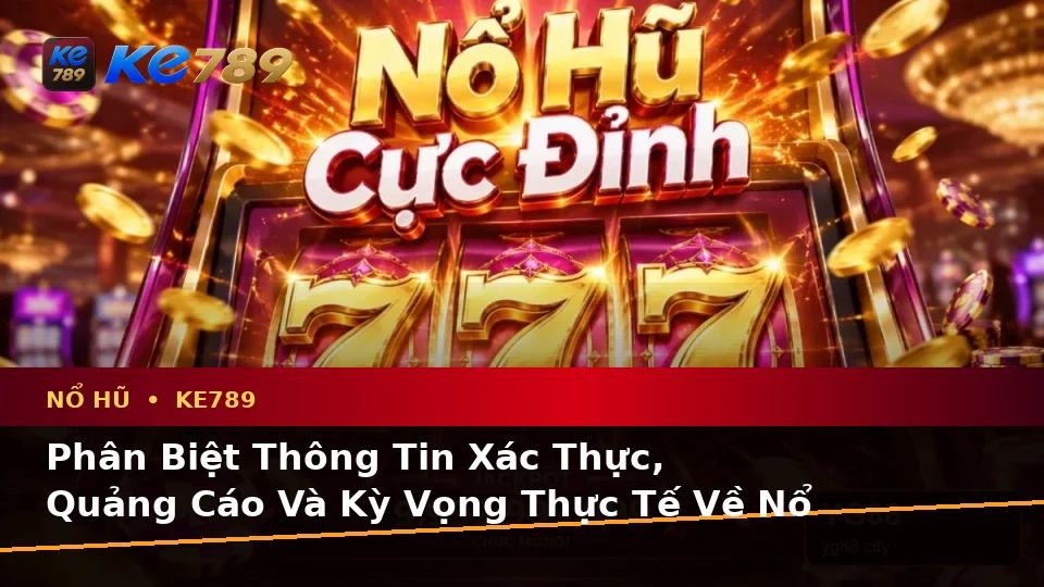 Phân Biệt Thông Tin Xác Thực, Quảng Cáo Và Kỳ Vọng Thực Tế Về Nổ Hũ KE789: Trải Nghiệm Toàn Diện Tại ke789pg.com