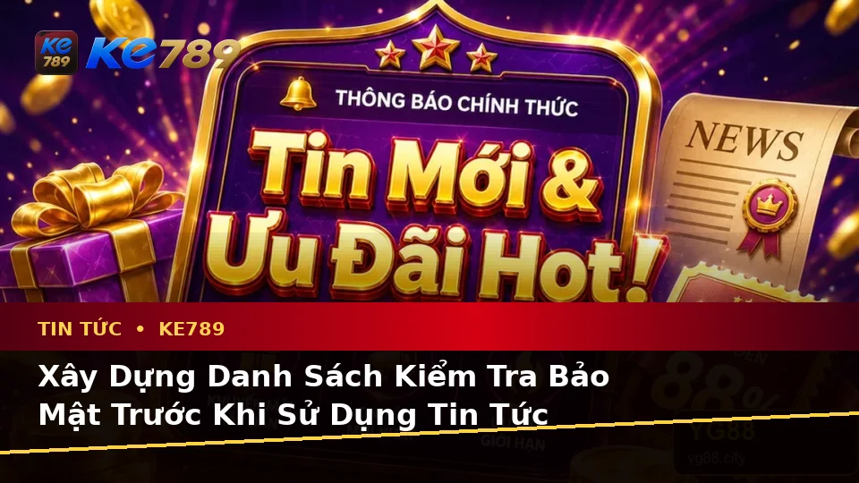 Xây Dựng Danh Sách Kiểm Tra Bảo Mật Trước Khi Sử Dụng Tin Tức KE789: Cập Nhật Ưu Đãi Và Điều Kiện Khuyến Mãi Tại ke789pg.com